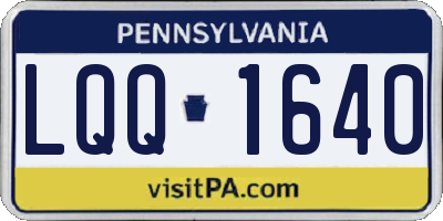 PA license plate LQQ1640