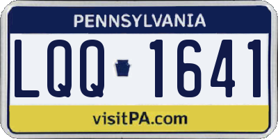 PA license plate LQQ1641