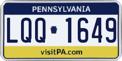 PA license plate LQQ1649