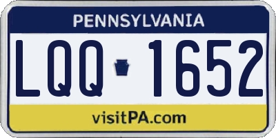 PA license plate LQQ1652