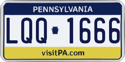 PA license plate LQQ1666