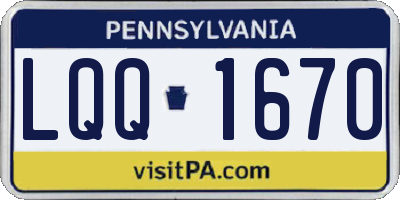 PA license plate LQQ1670
