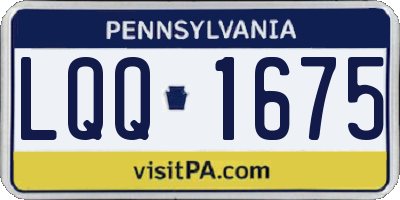 PA license plate LQQ1675