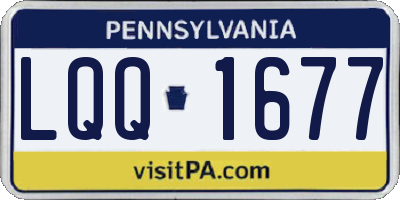 PA license plate LQQ1677