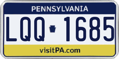 PA license plate LQQ1685