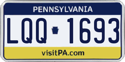 PA license plate LQQ1693