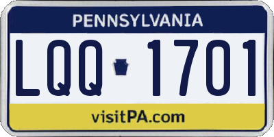 PA license plate LQQ1701