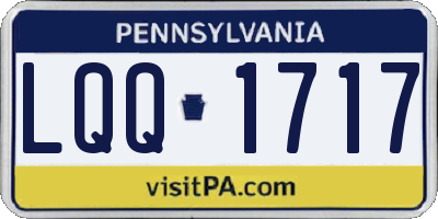 PA license plate LQQ1717