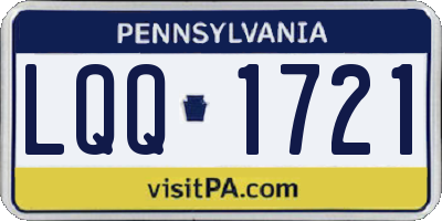 PA license plate LQQ1721