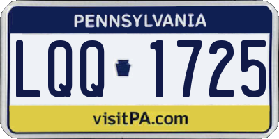 PA license plate LQQ1725