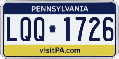 PA license plate LQQ1726