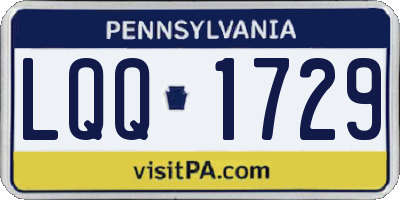 PA license plate LQQ1729