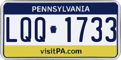 PA license plate LQQ1733