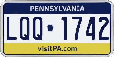 PA license plate LQQ1742