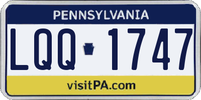 PA license plate LQQ1747