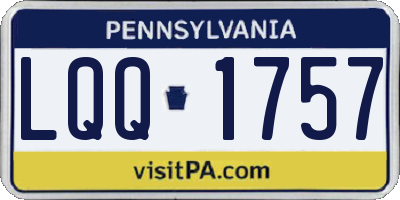 PA license plate LQQ1757