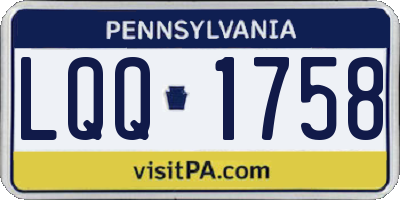 PA license plate LQQ1758