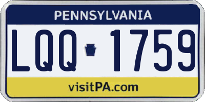 PA license plate LQQ1759