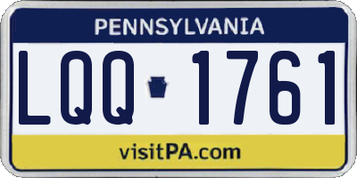 PA license plate LQQ1761