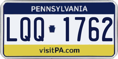 PA license plate LQQ1762