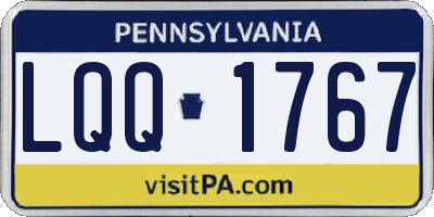 PA license plate LQQ1767