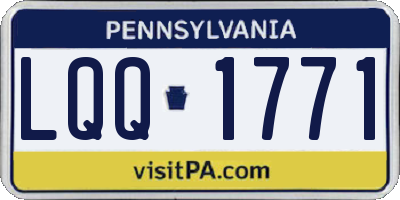 PA license plate LQQ1771