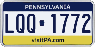 PA license plate LQQ1772