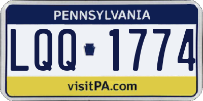 PA license plate LQQ1774