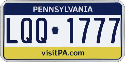 PA license plate LQQ1777