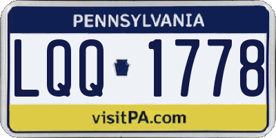 PA license plate LQQ1778