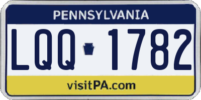 PA license plate LQQ1782