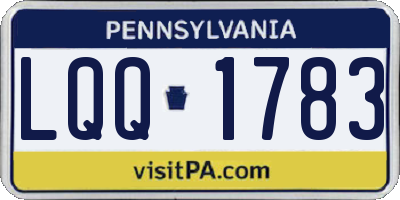 PA license plate LQQ1783