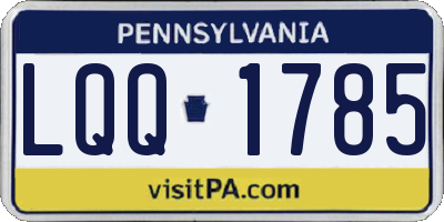 PA license plate LQQ1785
