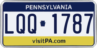 PA license plate LQQ1787