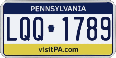 PA license plate LQQ1789