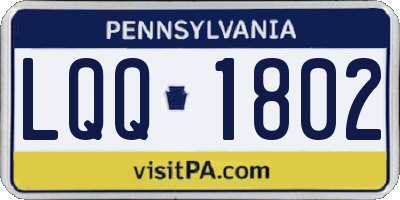 PA license plate LQQ1802