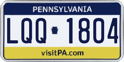 PA license plate LQQ1804