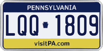 PA license plate LQQ1809