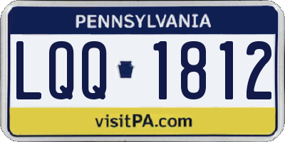 PA license plate LQQ1812