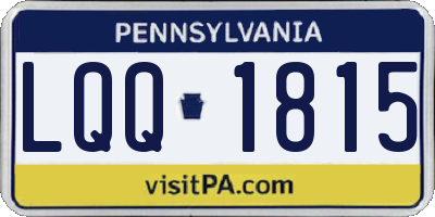 PA license plate LQQ1815