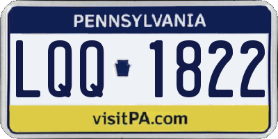 PA license plate LQQ1822