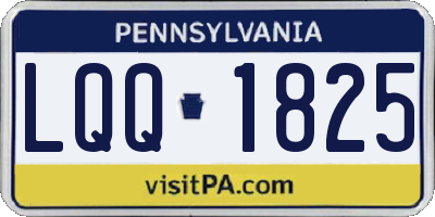 PA license plate LQQ1825