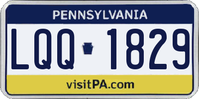 PA license plate LQQ1829