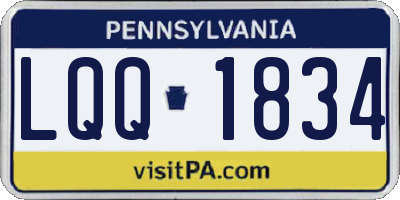 PA license plate LQQ1834