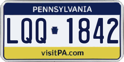 PA license plate LQQ1842