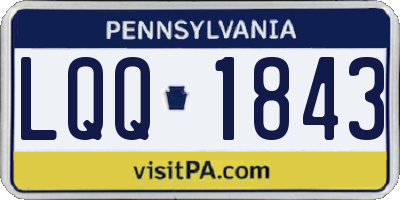 PA license plate LQQ1843