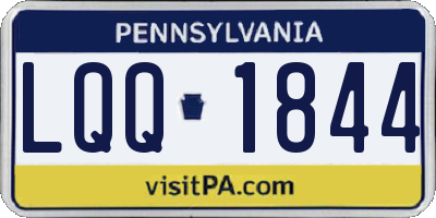 PA license plate LQQ1844