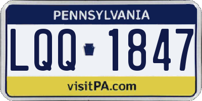 PA license plate LQQ1847