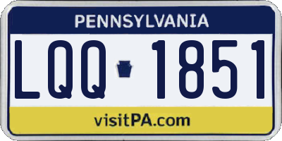 PA license plate LQQ1851