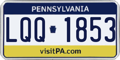PA license plate LQQ1853